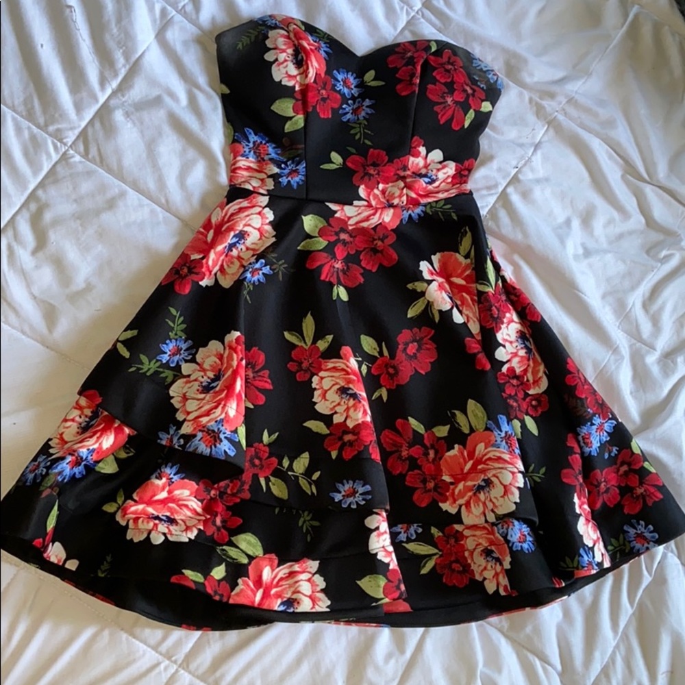 A strapless dress